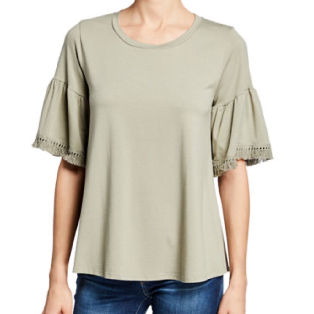NWT Johnny Was Fringe Trimmed  Sleeve